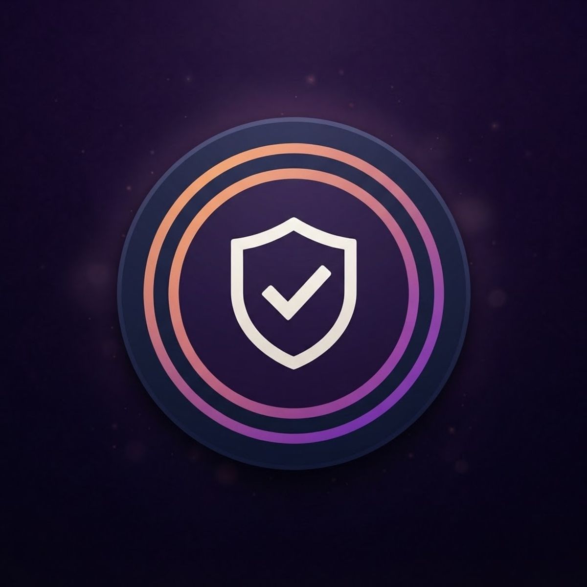 Badge de sécurité avec bouclier et coche